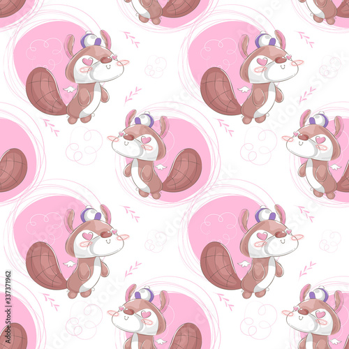 Vector illustration of squirrel with pattern