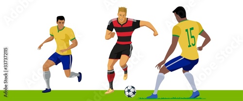 international football tournament. football players on the field.