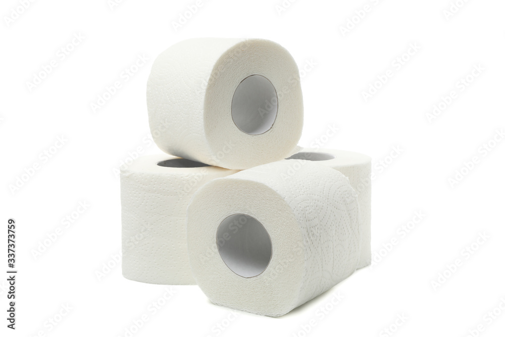 Group of toilet paper isolated on white background Group of toilet paper isolated on white background