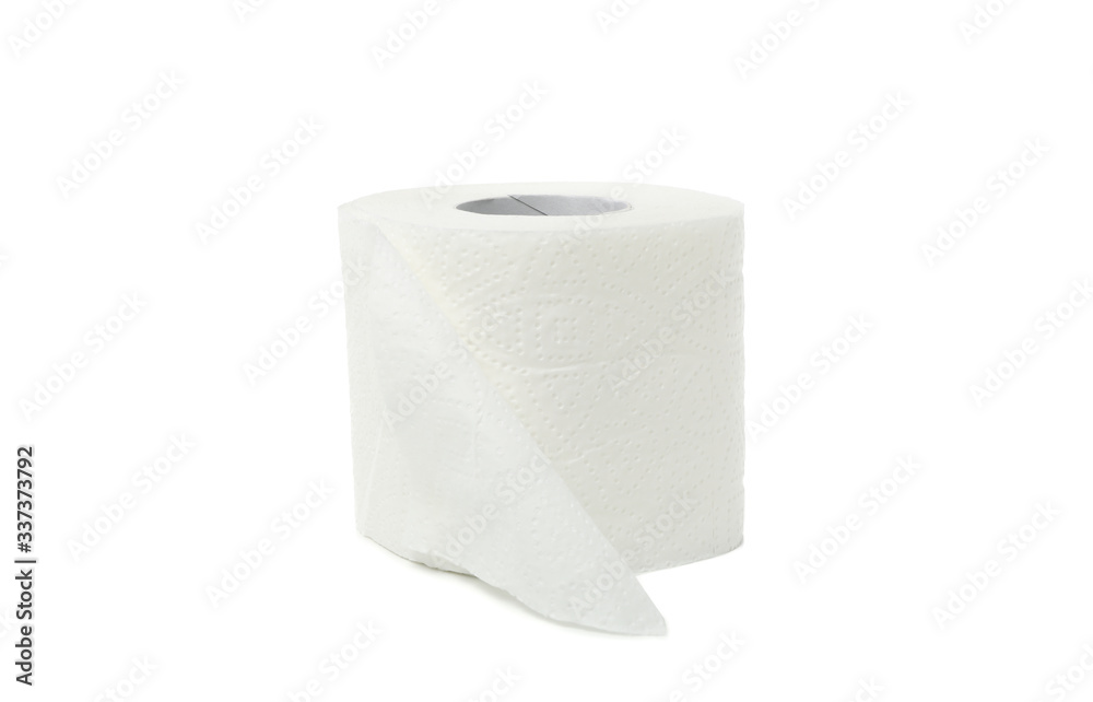 Single toilet paper isolated on white background Single toilet paper isolated on white background
