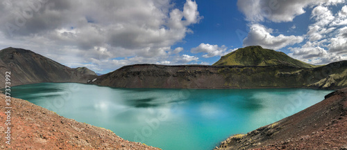 Rangarping ytra - beautiful colorful calming lake in Icelandic nature