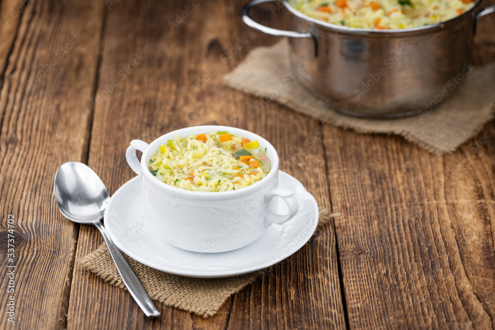 Fresh made Alphabet Soup (selective focus) Fresh made Alphabet Soup (selective focus)