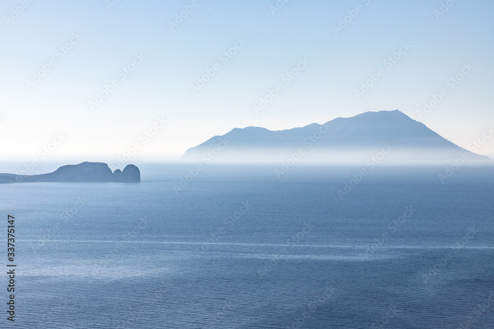 Fog in Islands in Milos bay