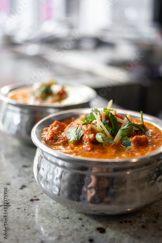 Indian cuisine dish on a restaurant table