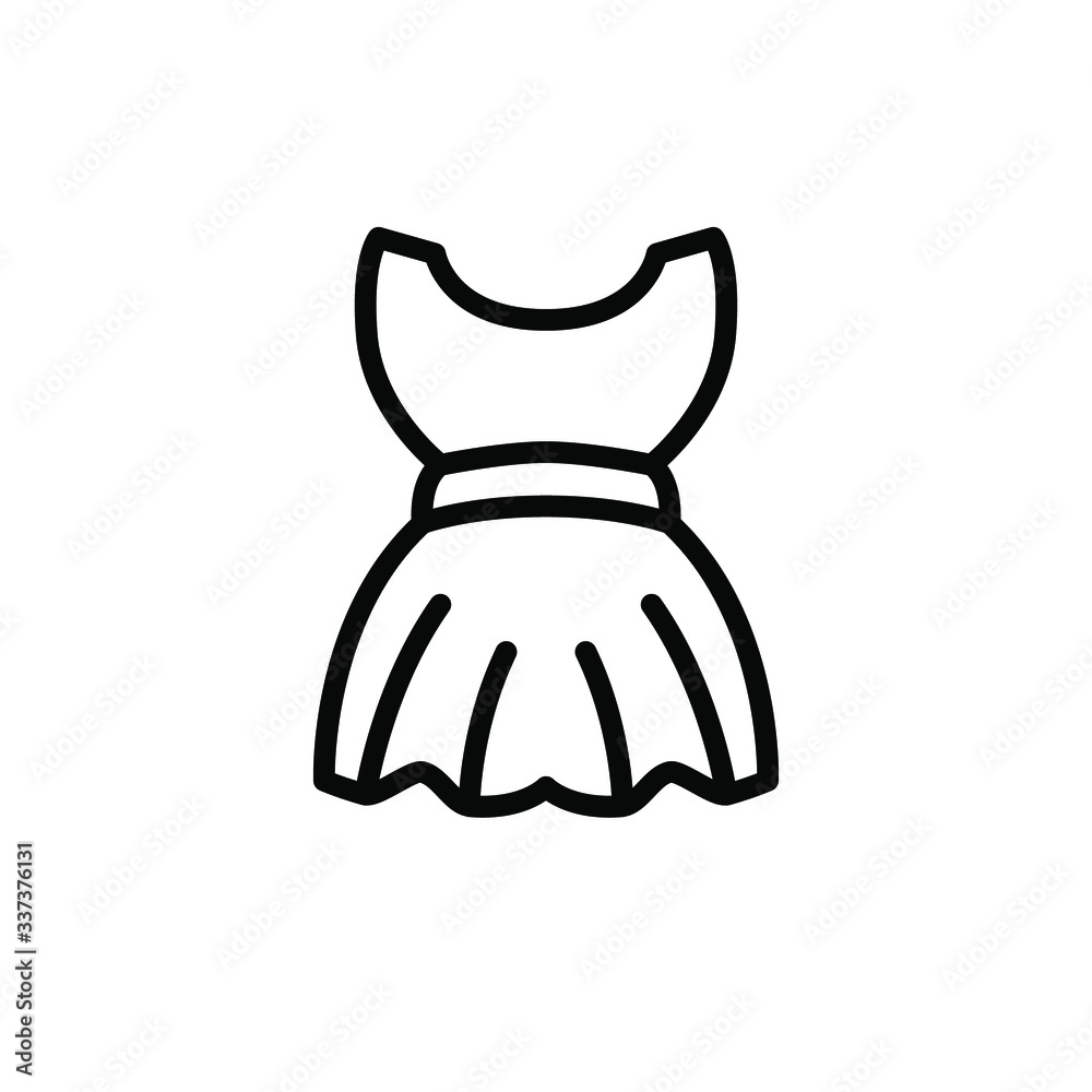 Dress Icon BEst Vector Beaty , Emblem Isolated Illustration , Fashion Male Clothing Girl , Outline Solid Background Solid White
