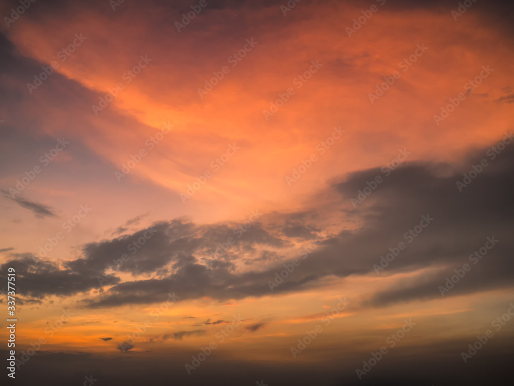 Beauty and Color of the sky at sunset. For Background.