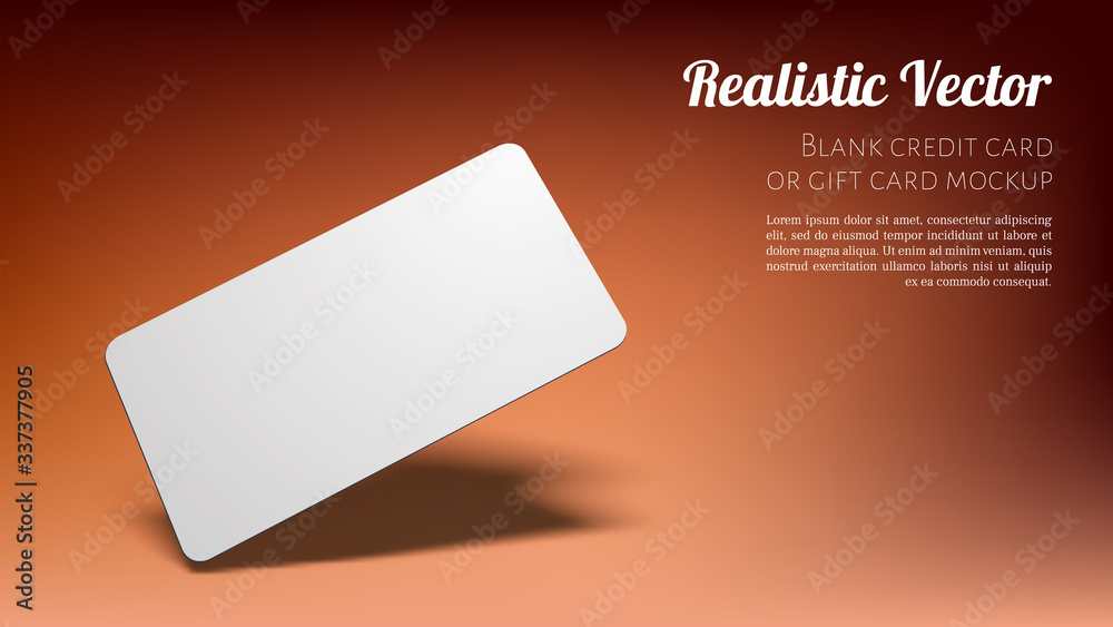 Realistic Floating Business Branding Card Template Mockup with Transparent Shadows. Vector illustration Realistic Floating Business Branding Card Template Mockup with Transparent Shadows. Vector illustration