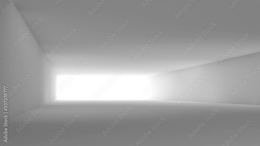 Empty white corridor interior, abstract background, 3d Empty white corridor interior, abstract background, 3d