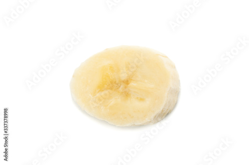 Banana slice isolated on white background. Fresh fruit
