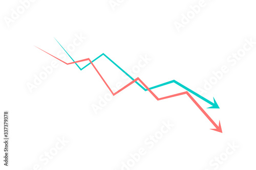 Financial crisis graph icon simple design