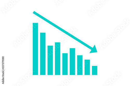 Financial crisis graph icon simple design