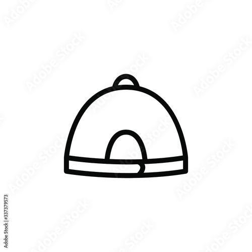 Hat Icon Best Vector Emblem Isolated Illustration , Holiday Company Template Logo Design Mediaa , Outline Solid Background White
 photo