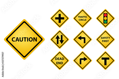 Road sign icon set. Road concept