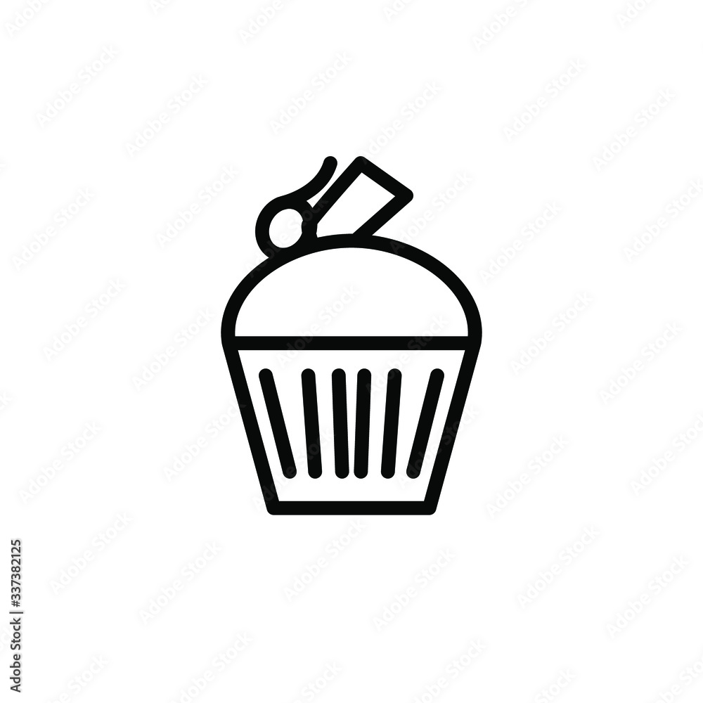 Cupcake Icon Vector Design Emblem Isolated Illustration , Template Logo Design Simple Food Business Bakery , Holiday Party Birthday . Outline Solid Background White
Cupcake Icon Vector Design Emblem Isolated Illustration , Template Logo Design Simple Food Business Bakery , Holiday Party Birthday . Outline Solid Background White