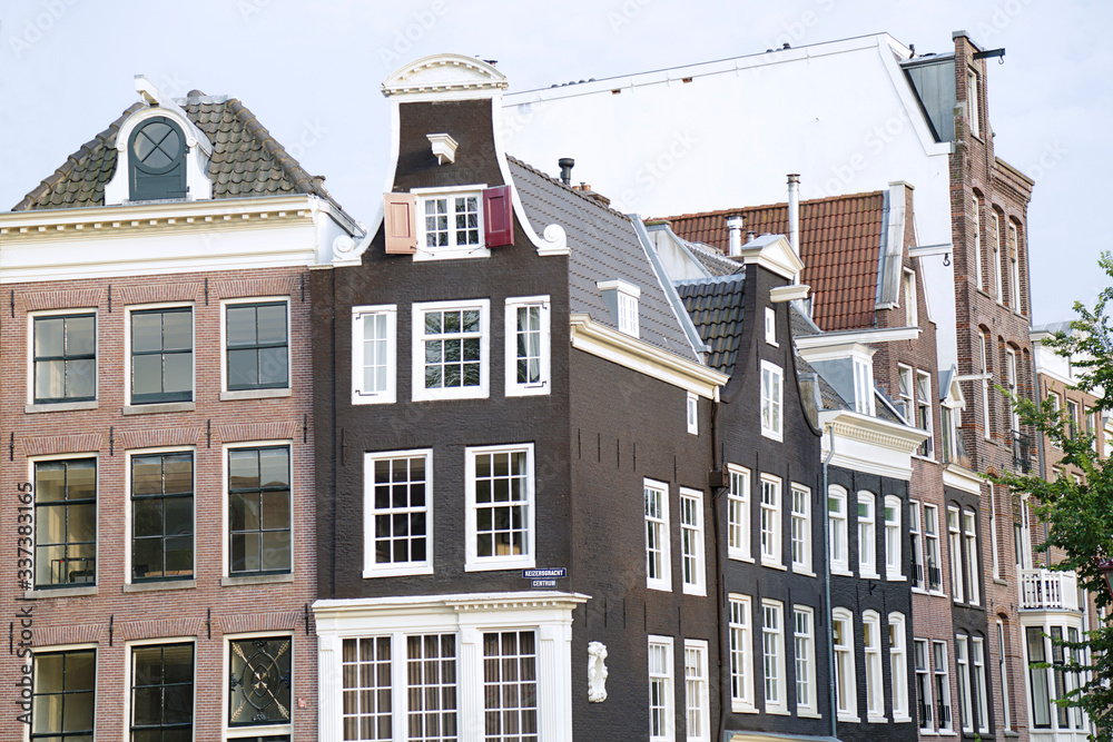 Old traditional buildings in Amsterdam, Netherlands