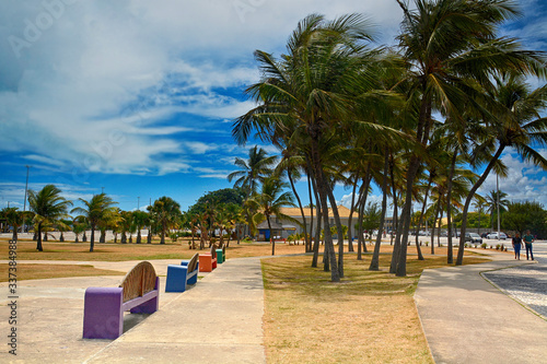 the brazilian beach Orla de Atalaia in the capital, Aracaju, Sergipe , Brazil