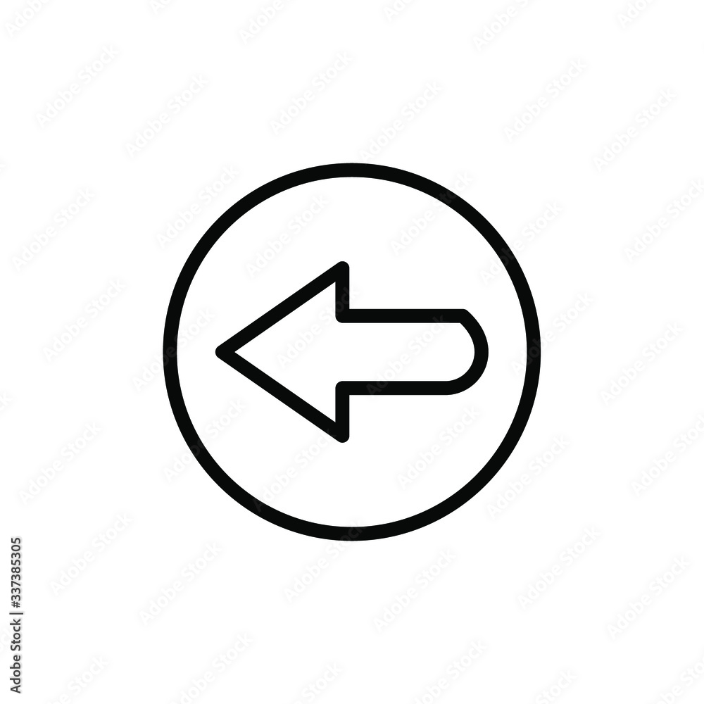 Left Arrow Icon , Best Logo Template Design Simple Clean Media Circle Emblem Isolated Illustration , Outline Solid Background White
Left Arrow Icon , Best Logo Template Design Simple Clean Media Circle Emblem Isolated Illustration , Outline Solid Background White