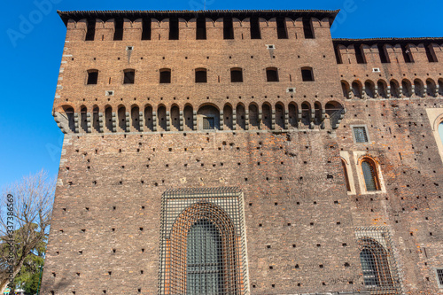 Italy  Milan  13 February 2020  Sforzesco castle  view and detail