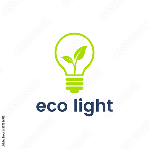 Lightbulb with leaves as green energy concept