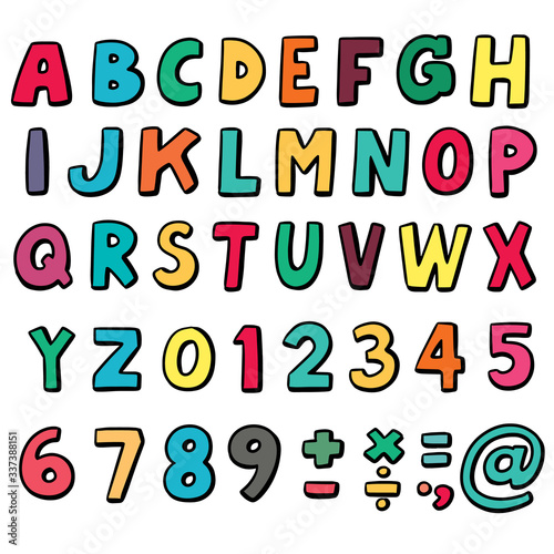 vector set of alphabet and number