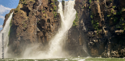 Iguazu falls  Foz do Igua  u  Brazil. View from Brazilian side. One of the 7 natural wonders of the world.