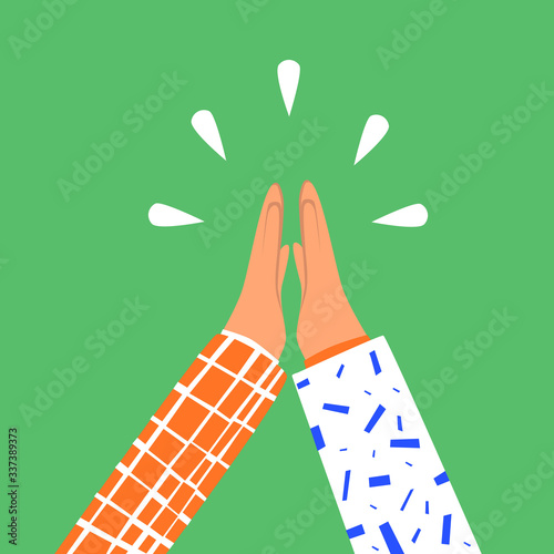 Illustration of hands going for a high five in cartoon style