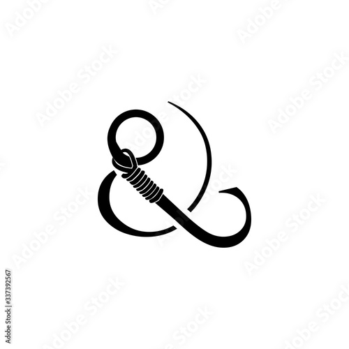 Fotografiet logo ampersands with hook icon vector