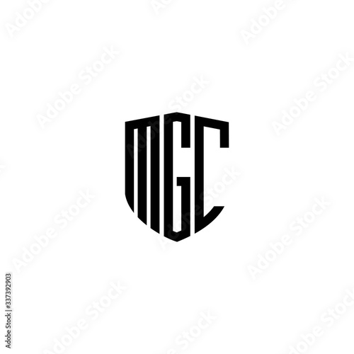 Initial MGC abstract shield logo template vector
