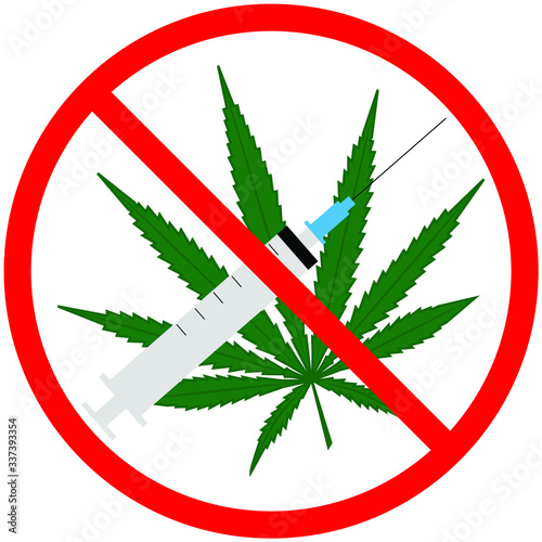 no smoking marijuana sign vector