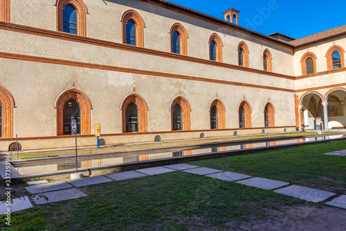 Italy, Milan, 13 February 2020, Sforzesco castle, view and interior details © benny