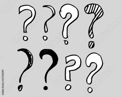 Image of question mark icon on white background.