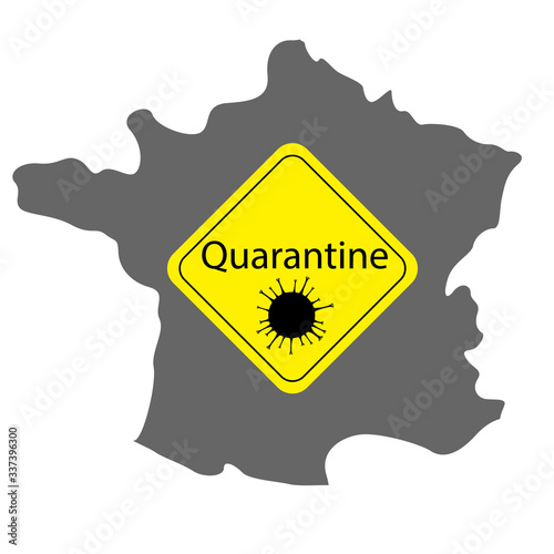 Coronavirus outbreak in France. COVID19 virus quarantine concept image