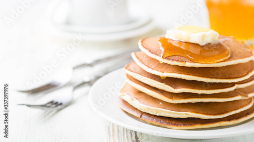 Pancakes with Butter and Honey