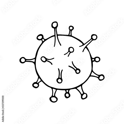 Hand-drawn virus. Vector image for web, flyers, booklets.