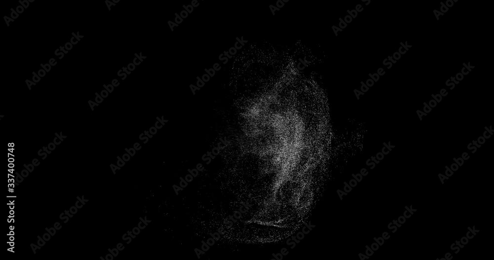 Water spray effect. Spraying mist of air gun or atomizer for cosmetic concept isolated on black background.
