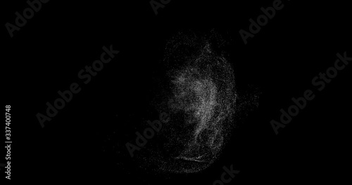 Water spray effect. Spraying mist of air gun or atomizer for cosmetic concept isolated on black background.