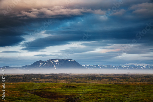 Dramatic view of the geothermal valley Leirhnjukur. Location Northeastern region, Iceland, Europe.