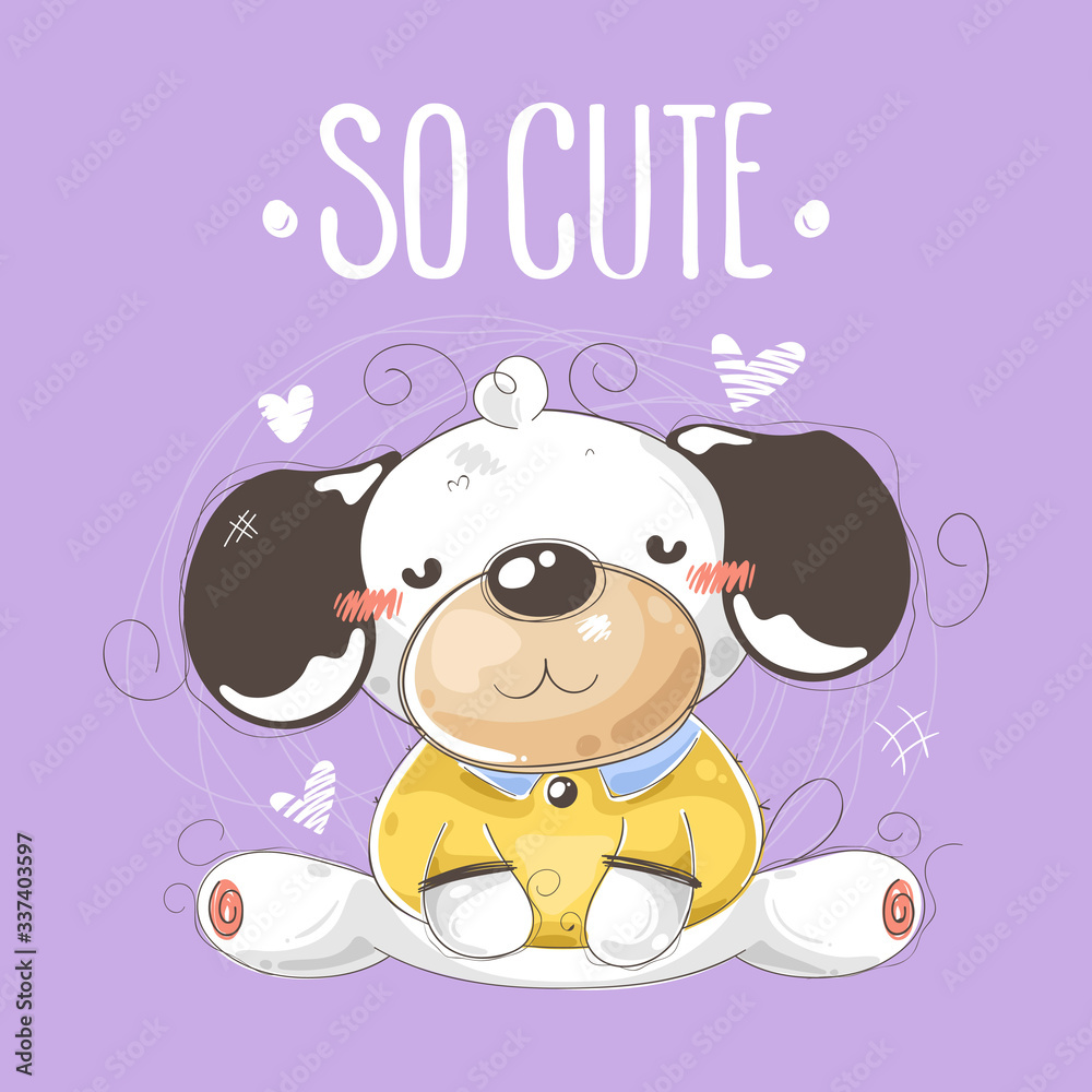 Illustration of cute puppy with heart. Great idea for t-shirt Illustration of cute puppy with heart. Great idea for t-shirt