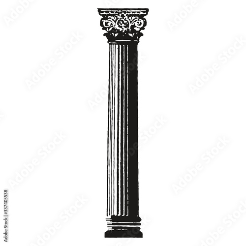 antique column isolated on white