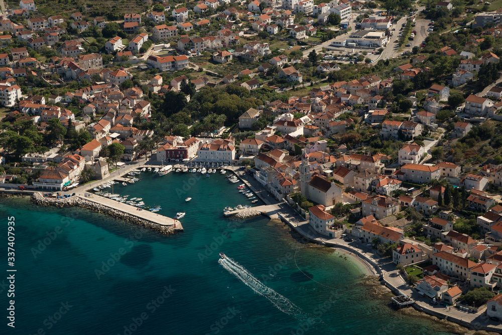 Sutivan bay, aerial view, island Brač, Croatia.