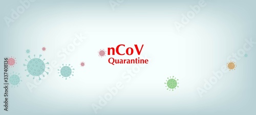 nCoV Quarantine Vector Banner. Flat Cartoon Coronavirus Medical 