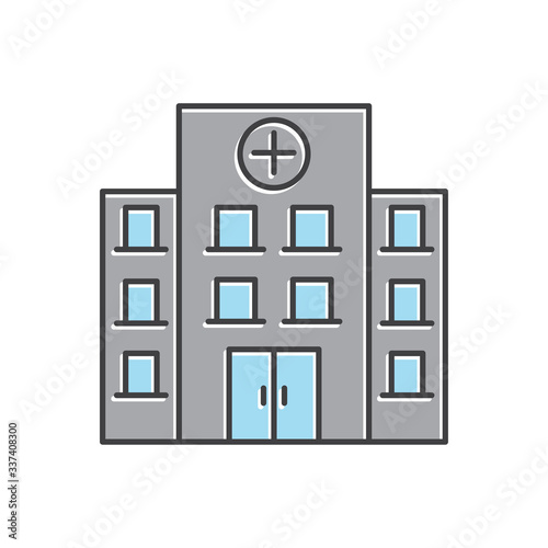 building vector icon, hospital icon in trendy flat style