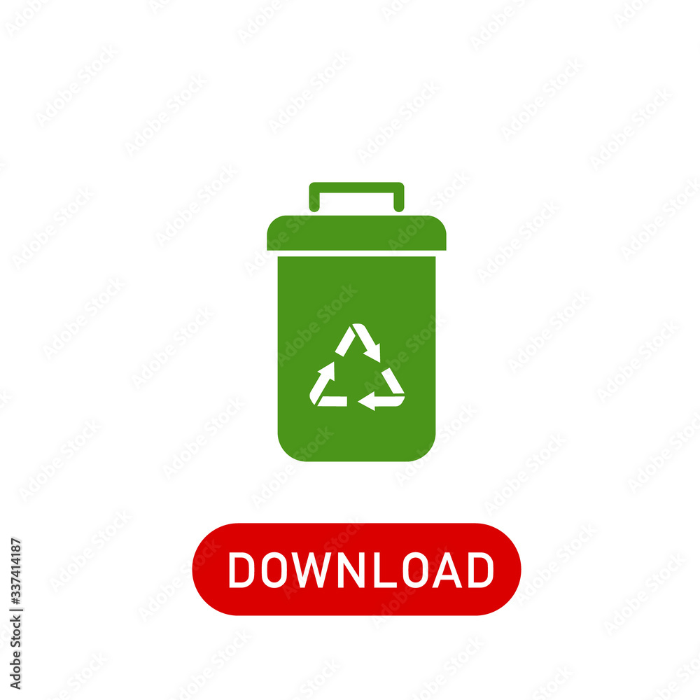 Green recycling bin. Vector Green recycling bin. Vector