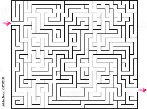 Labyrinth vector square shape. Maze (labyrinth) game illustration