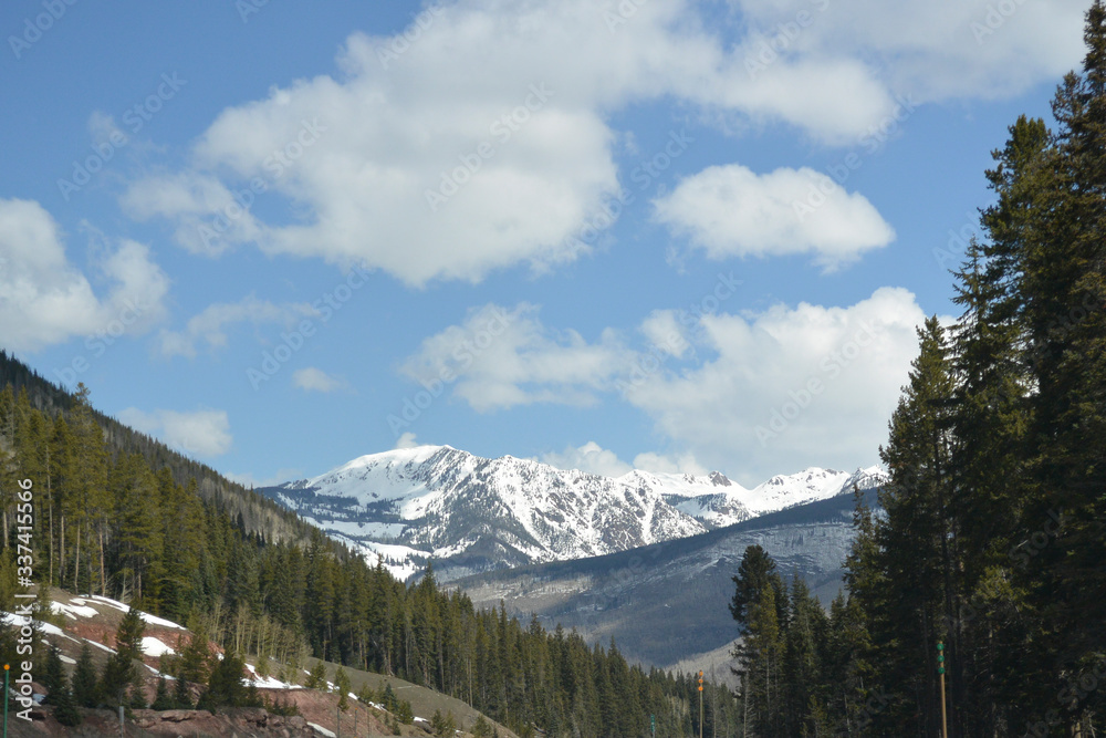 Colorado mountains with snow