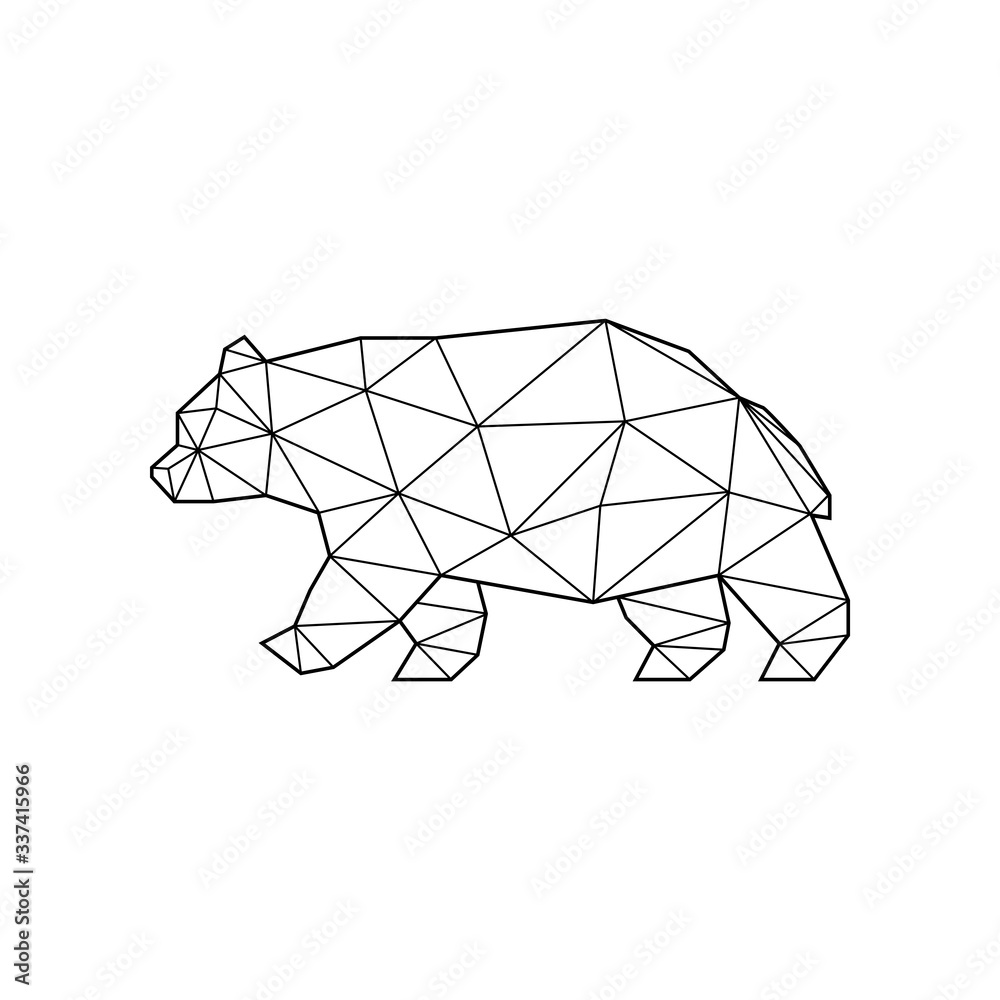 Polygonal abstract bear. Logo of the bear. Vector illustration Polygonal abstract bear. Logo of the bear. Vector illustration