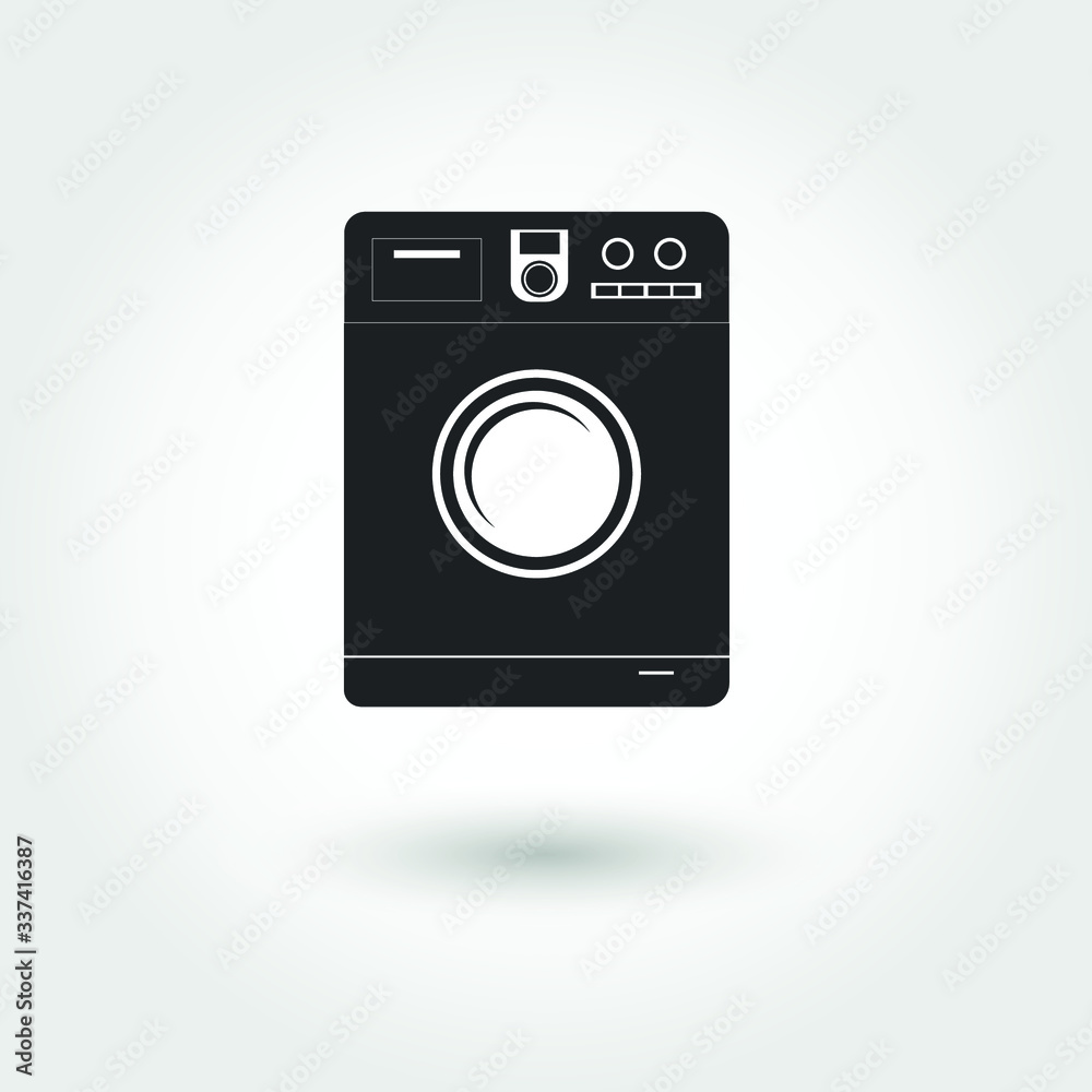 Washing machine icon on a white background. Vector illustration. Washing machine icon on a white background. Vector illustration.