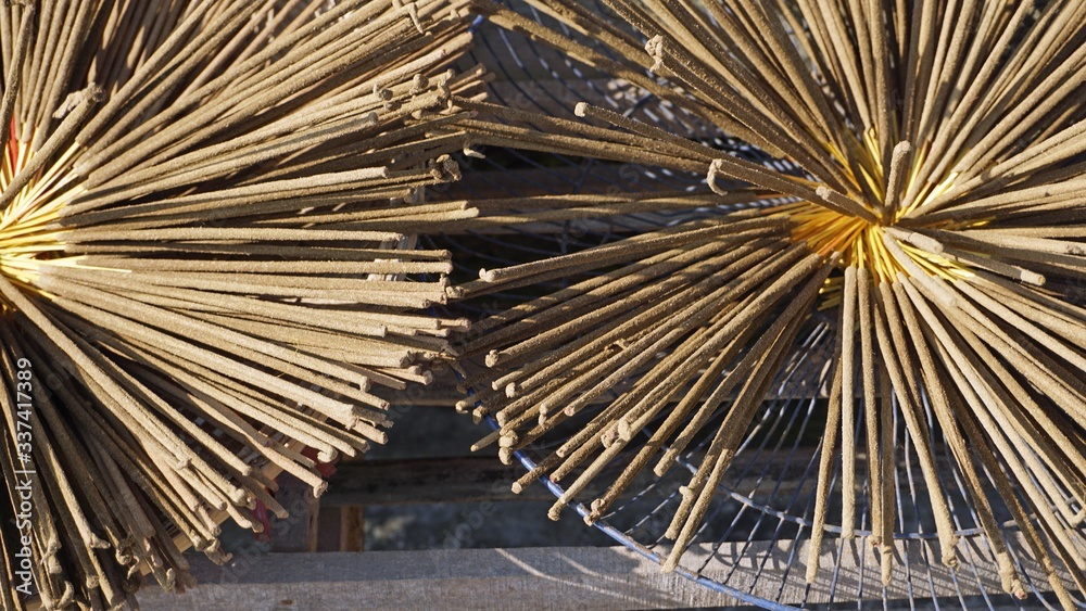 Obraz premium colorful incense sticks in vietnam
