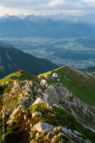 View from the top of the Reitherspitze with Inntal in the background