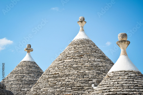 Принти на полотні view of the typical conic roof of trullo buildings